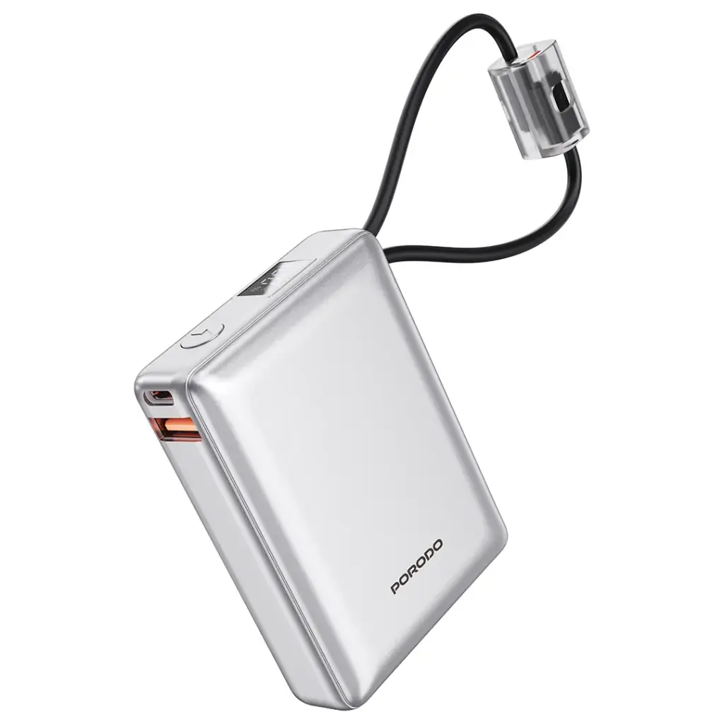 پاوربانک نمایشگردار مجهز به کابل تایپ سی و آیفون / نمایشگردار پرودو