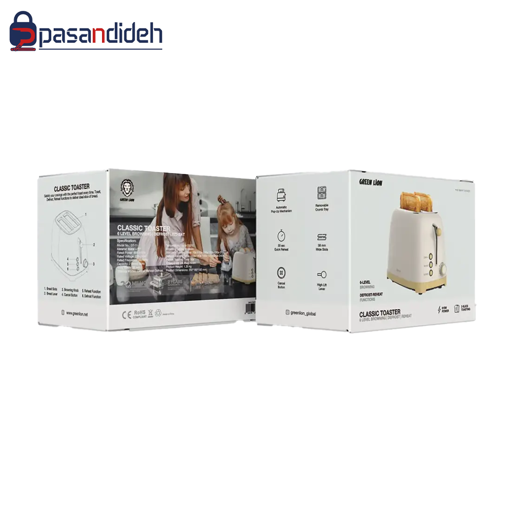 تستر نان گرین لاین Green Lion Classic Toaster GNCLTOSTRBG