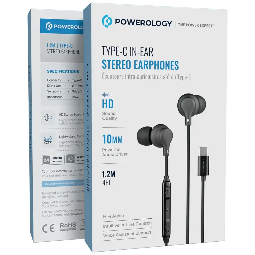 هندزفری سیمی تایپ سی پاورولوژی Powerology Type-C In-Ear - تصویر 4