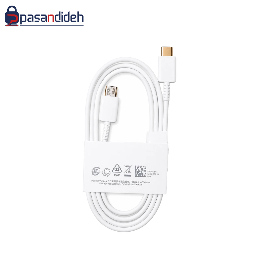 کابل سرکارتنی USB-C به USB-C سامسونگ مدل SAMSUNG GENUINE CABLE